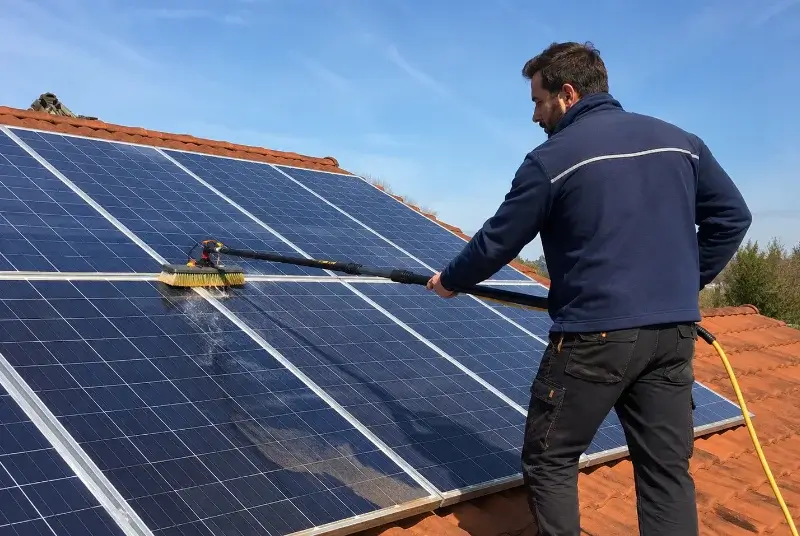 Nettoyage et entretien de panneaux solaires à la Gacilly