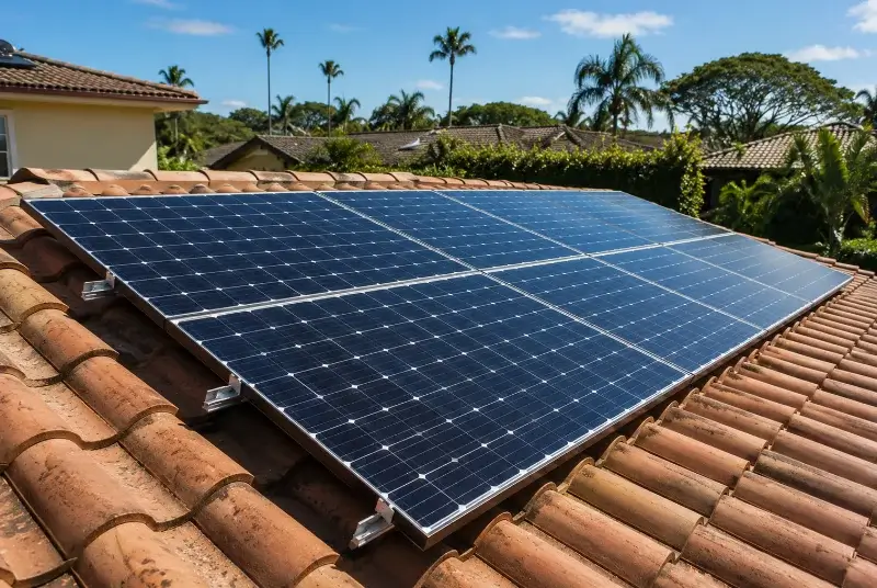 Installation de panneaux solaires à la Gacilly